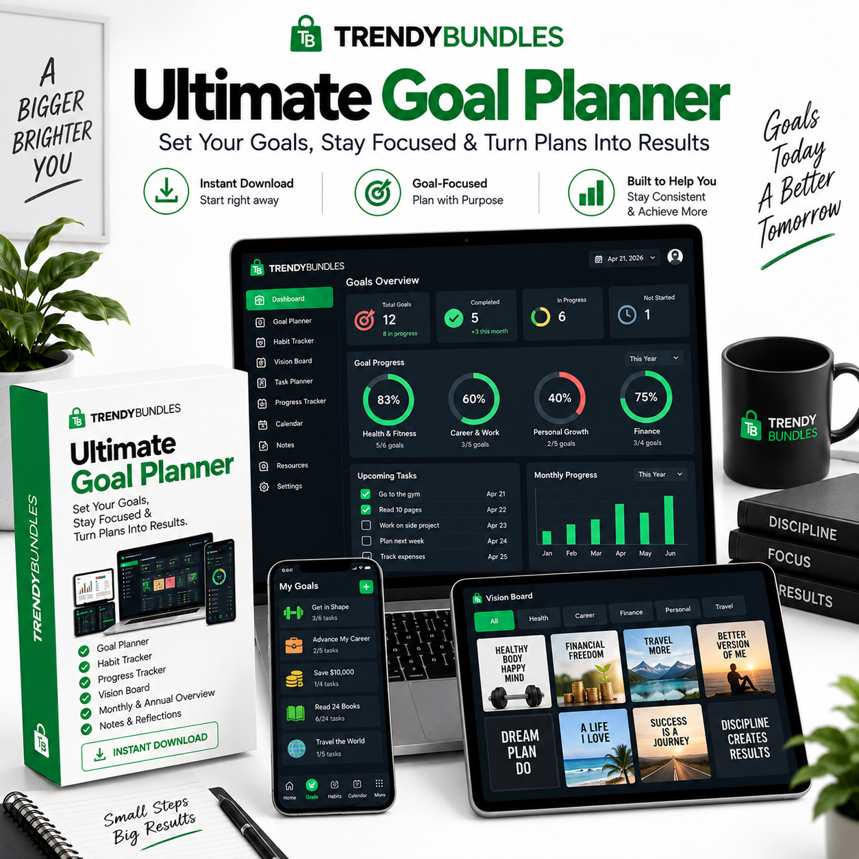 Ultimate Goal Planner – Set Your Goals, Stay Focused & Turn Plans Into Results