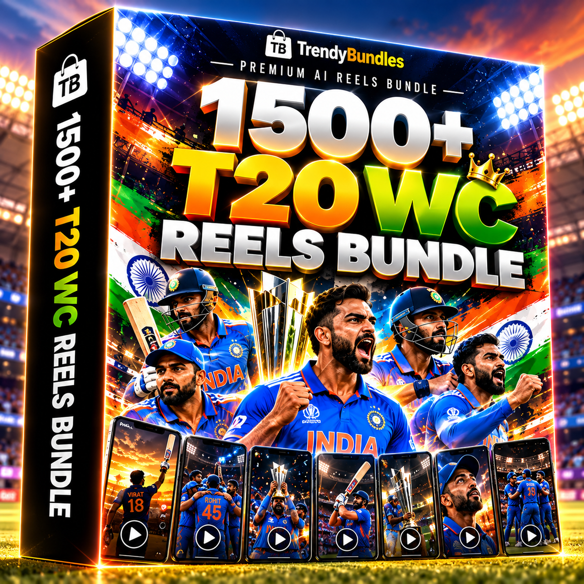 🏏 1500+ T20 WC Reels Bundle