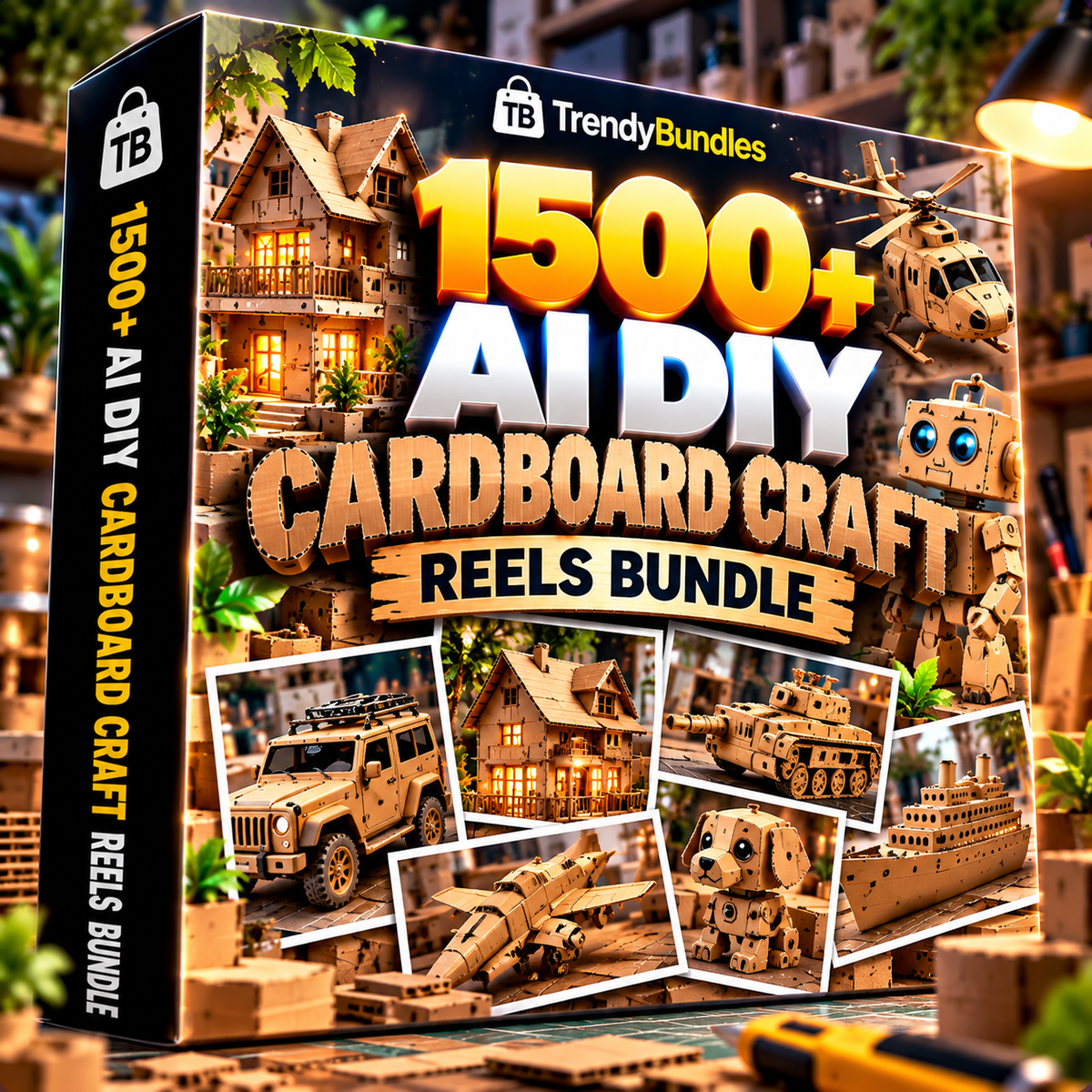 🛠️ 1500+ AI DIY Cardboard Craft Reels Bundle