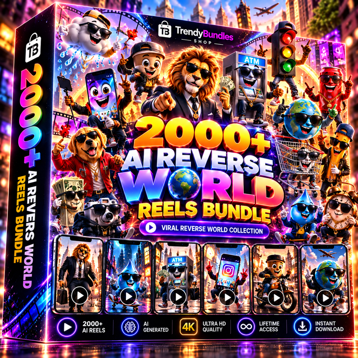 🌍 2000+ AI Reverse World Reels Bundle