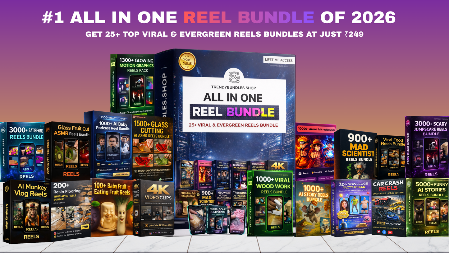 Get All Trending & EverGreen Reels Bundle Of Our Store At just ₹249