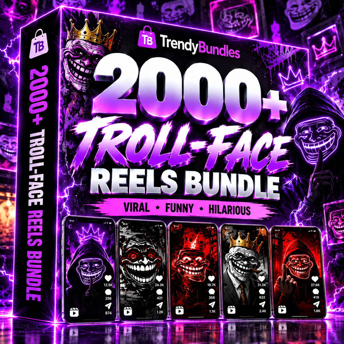 2000+ Troll Face Reels Bundle