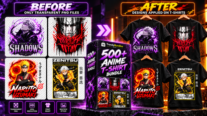 500+ New Premium Anime T-Shirt PNG Designs
