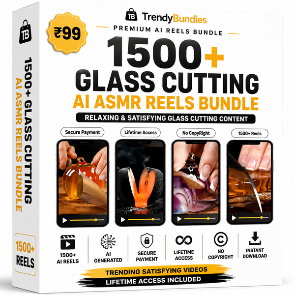 1500+ Glass Cutting AI ASMR Reels Bundle (No Copyright)