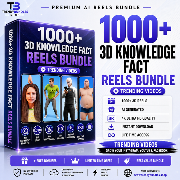 1000+ 3D Knowledge Fact Reels Bundle (Viral & Ready-to-Post)