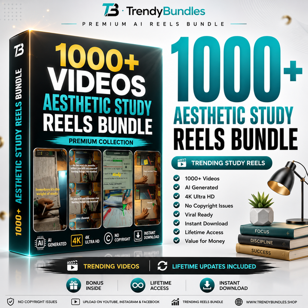 1000+ Aesthetic Study Reels Bundle – Premium Study & Motivation Videos