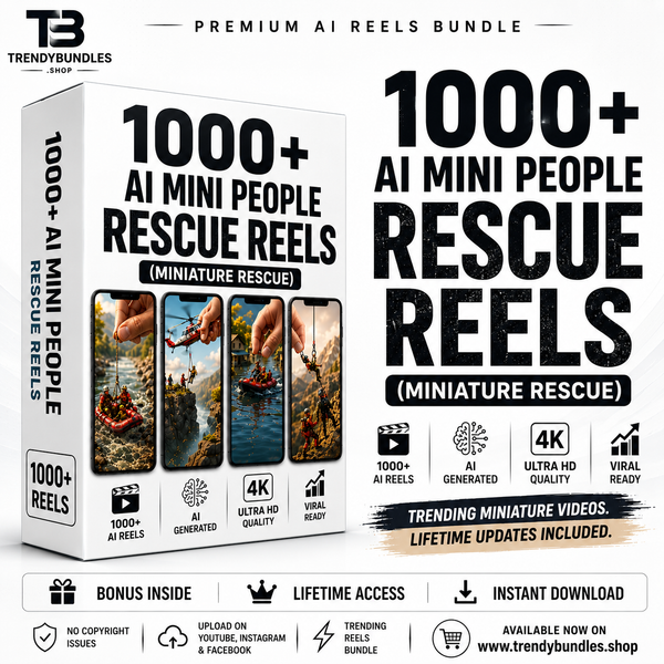 1000+ AI Mini People Rescue Reels Bundle | Miniature Rescue Videos | AI-Generated | 4K HD | Instant Download | Lifetime Access