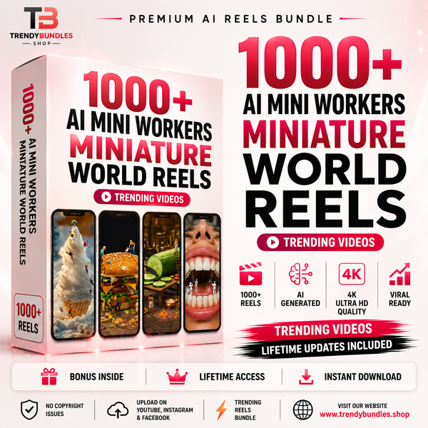 1000+ AI Miniature Worlds Reels Bundle – Viral Tiny World & Mini Worker Videos