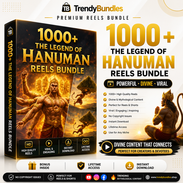 1000+ Legend of Hanuman AI Reels Bundle | Mythological Viral Videos | 4K HD | Instant Download | Lifetime Access