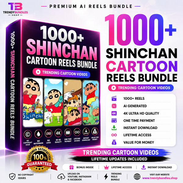 🎬 1000+ Shinchan Cartoon Reels Bundle | Instant Access | Lifetime Updates