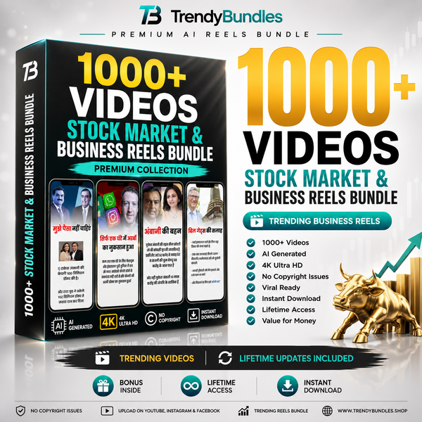 1000+ Stock Market & Business Reels Bundle – Premium Finance & Business Video Collection