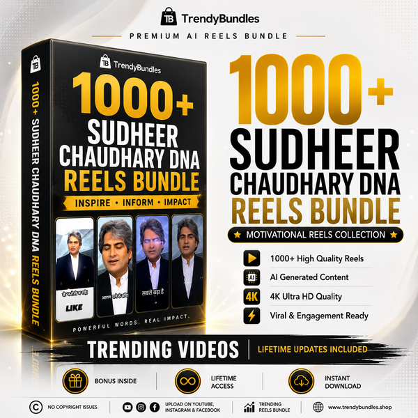 1000+ Sudheer Choudhary DNA Reels Bundle – Premium Motivational & Informative Reels