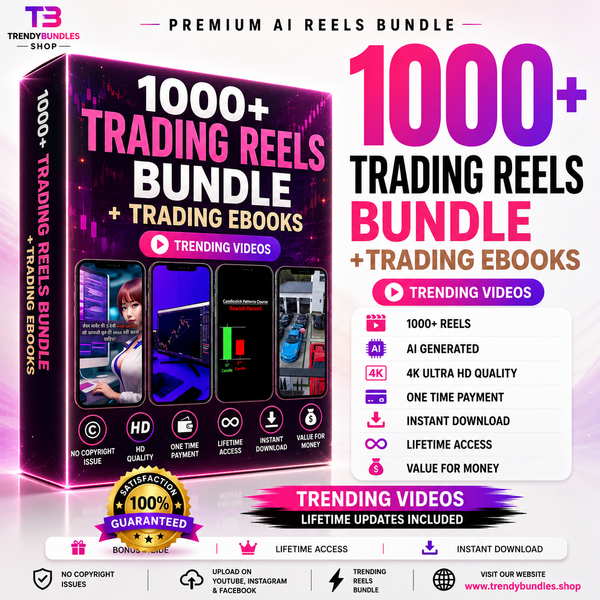 1000+ Trading Reels Bundle + Premium Trading eBooks | AI-Generated | 4K HD | Instant Download | Lifetime Access