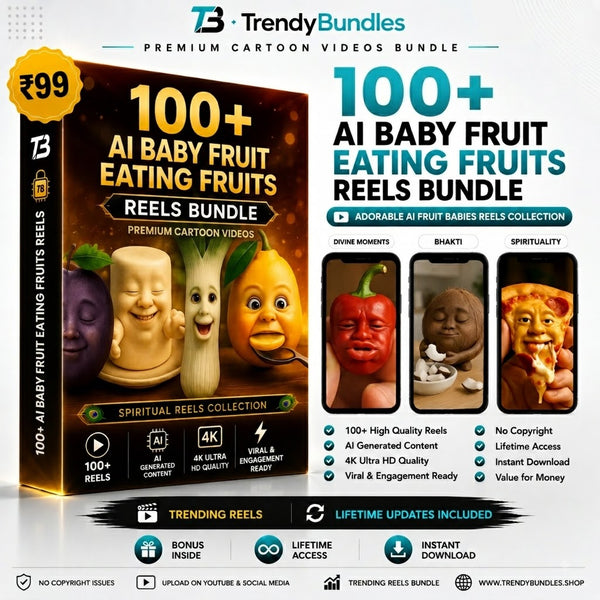 100+ AI Baby Fruit Eating Reels Bundle (No Copyright | Viral Ready)
