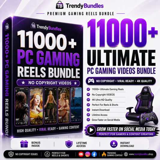 11000+ Ultimate PC Gaming Reels Bundle | 4K HD | Instant Download | Lifetime Access