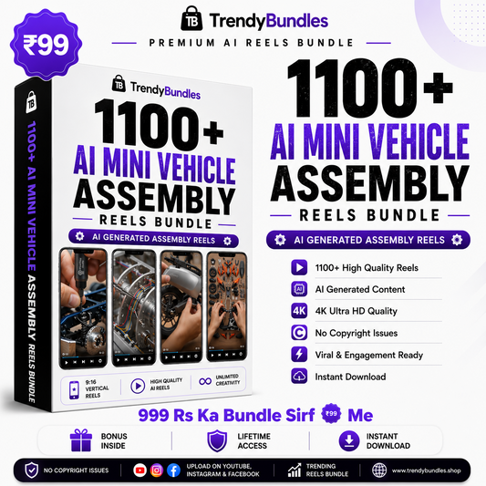 1100+ AI Mini Vehicle Assembly Reels Bundle – Premium Viral AI Assembly Videos for Reels & Shorts