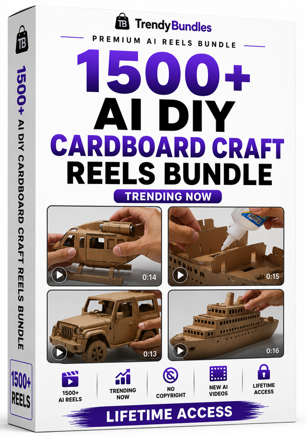 1500+ AI DIY Cardboard Craft Reels Bundle – Creative & Satisfying Craft Videos