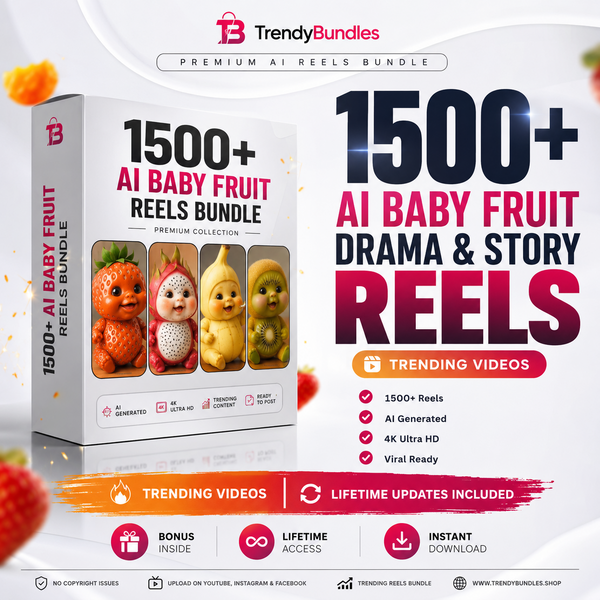 1500+ AI Baby Fruit Reels Bundle – Viral Cute Baby & Fruit Story Videos