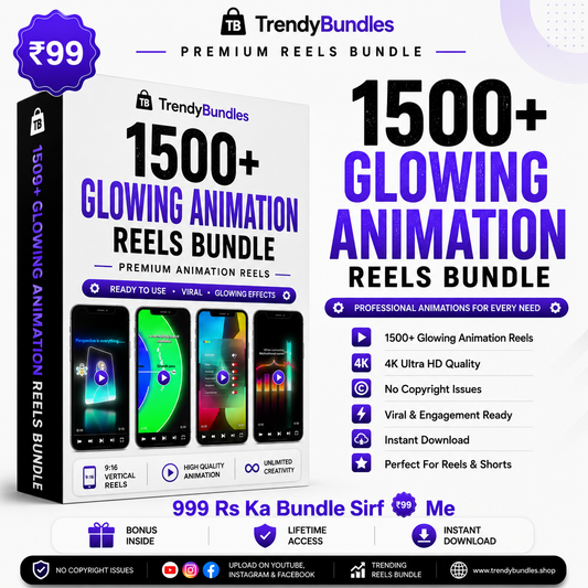 ✨ 1500+ Glowing Animation Reels Bundle | Instant Access