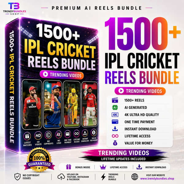 1500+ IPL Cricket Reels Bundle – Premium 4K IPL Videos Collection
