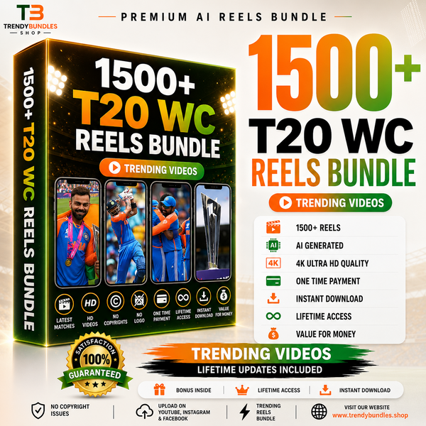 1500+ T20 World Cup Cricket Reels Bundle – Premium 4K Cricket Videos