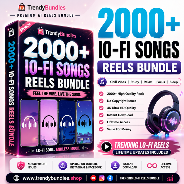2000+ Lo-Fi Songs Reels Bundle – Chill, Study & Relaxing Music Collection