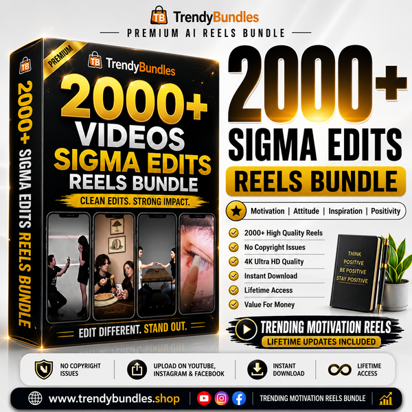 2000+ Sigma Edits Reels Bundle – Premium Motivation & Attitude Content