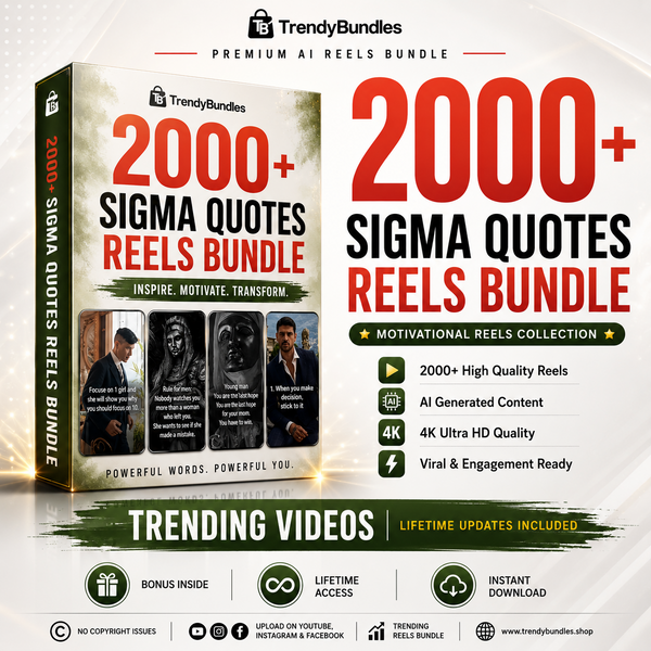 2000+ Sigma Quotes Reels Bundle – Powerful Motivation & Mindset Content