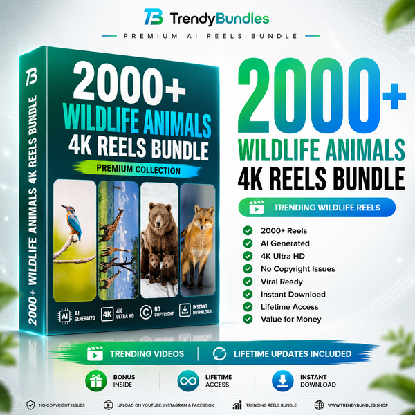 2000+ Wildlife Animals 4K Reels Bundle – Premium AI Wildlife Videos