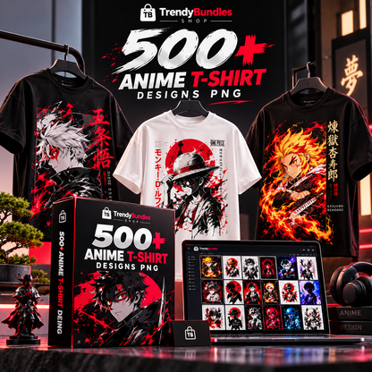 500+ New Premium Anime T-Shirt PNG Designs