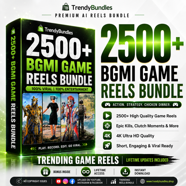 2500+ BGMI Game Reels Bundle – Viral Gaming Content Collection