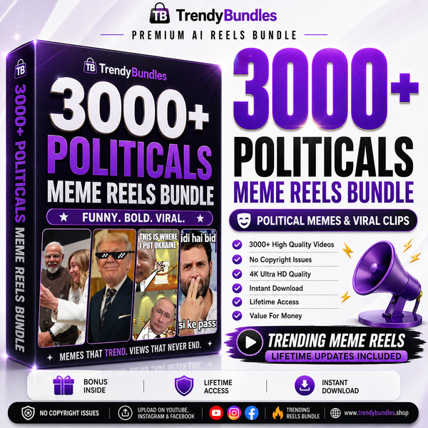3000+ Political Meme Reels Bundle | Viral HD Content Pack | Instant Download | Lifetime Access