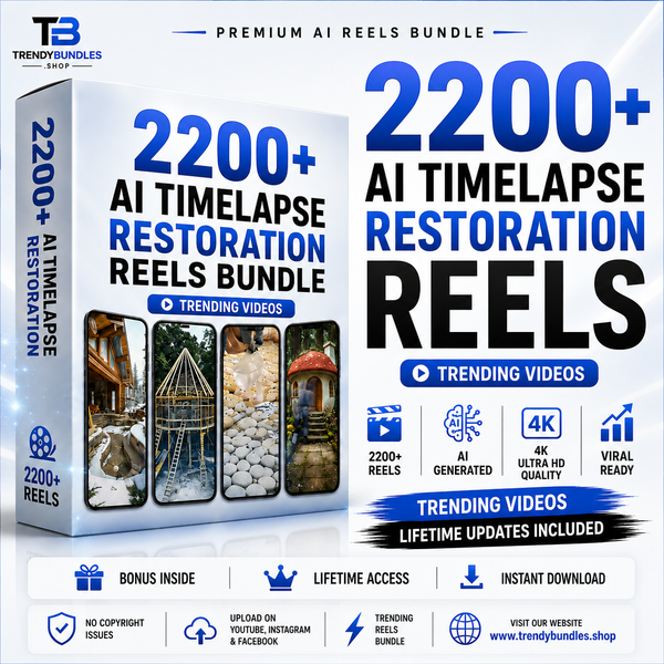 2200+ AI Timelapse Restoration Reels Bundle – Viral Before & After AI Restoration Videos