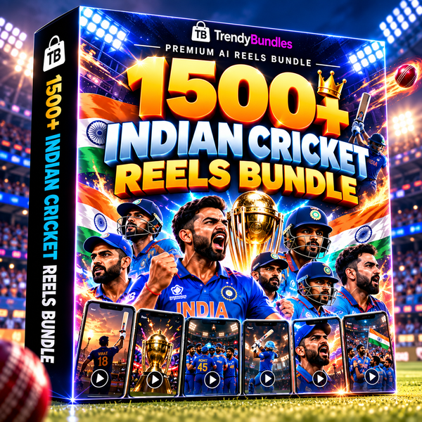 🏏 1500+ Indian Cricket Reels Bundle