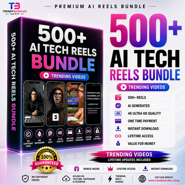 🤖 500+ AI Tech Reels Bundle | Viral AI Content for Creators