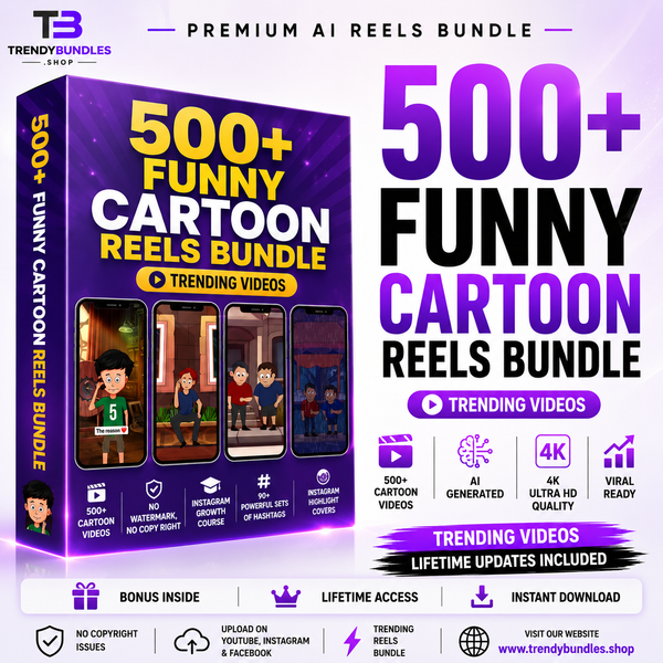 😂 500+ Funny Cartoon Reels Bundle | Instant Access | Lifetime Updates