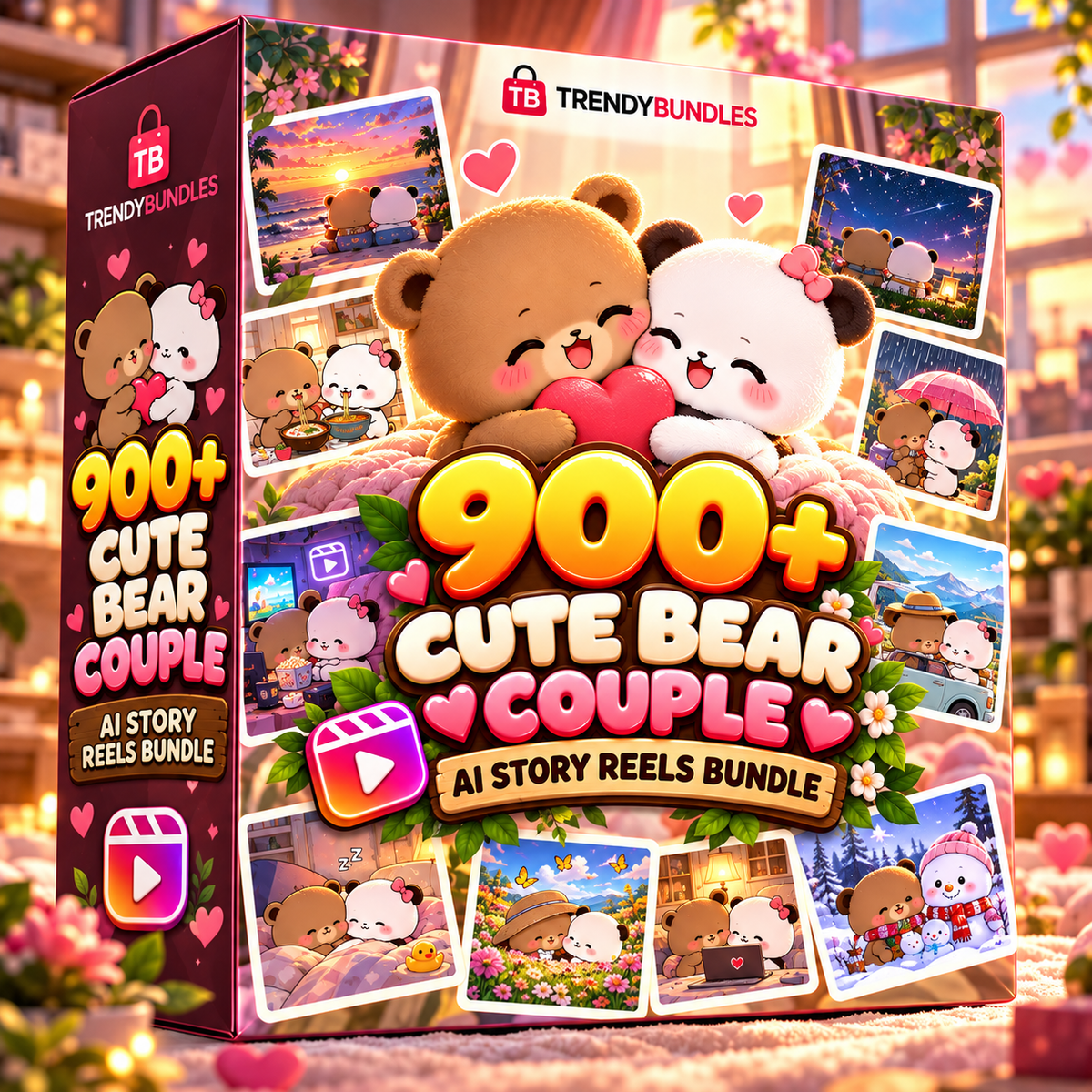 900+ Cute Bear Couple AI Story Reels Collection
