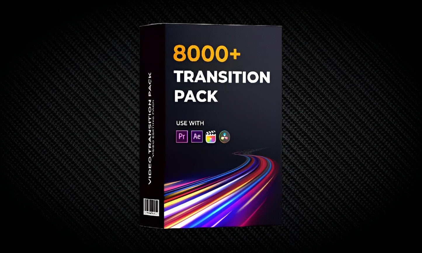 8000+ video transition pack box for Premiere Pro, After Effects, Final Cut, DaVinci Resolve