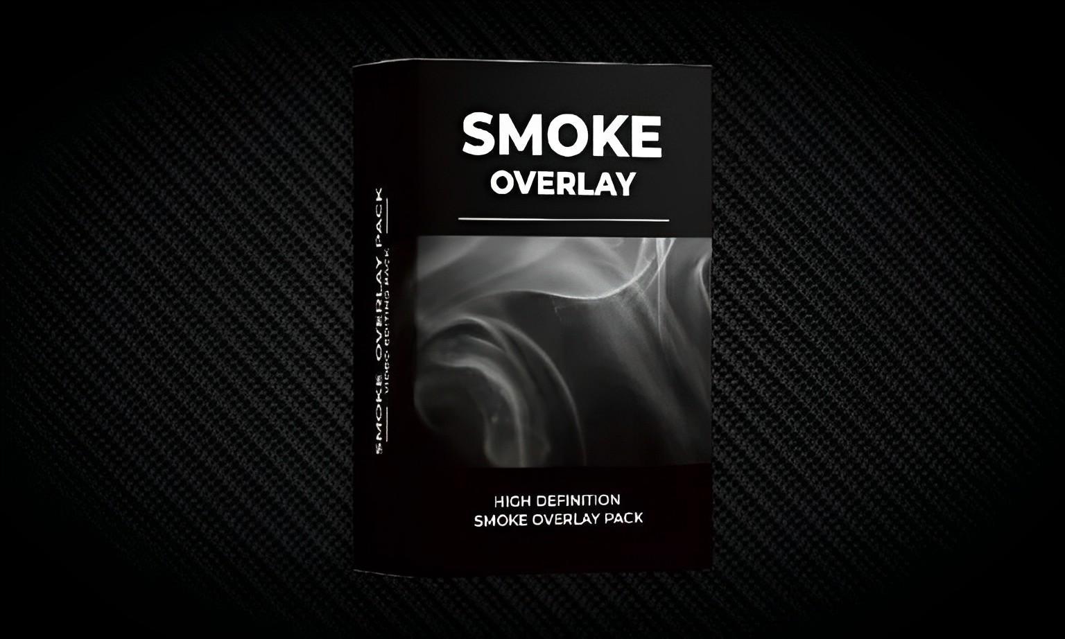 Smoke overlay pack box with swirling smoke design on black carbon fiber background
