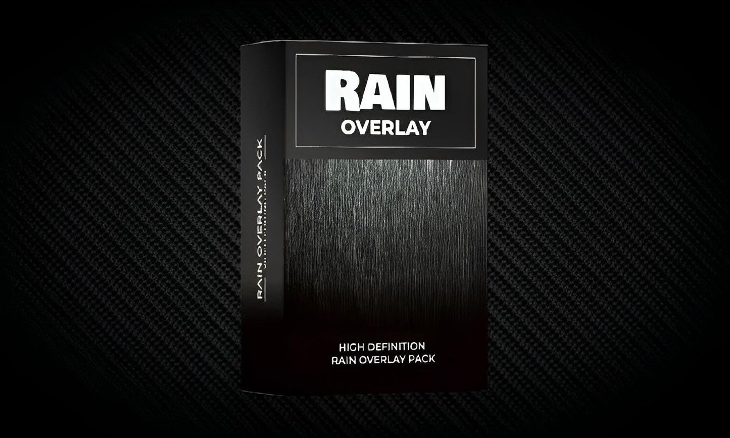 High definition rain overlay pack box on a dark textured background