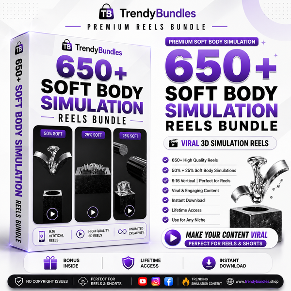 650+ Soft Body Simulation Reels Bundle | Viral Physics Animation Videos | 4K HD | Instant Download | Lifetime Access