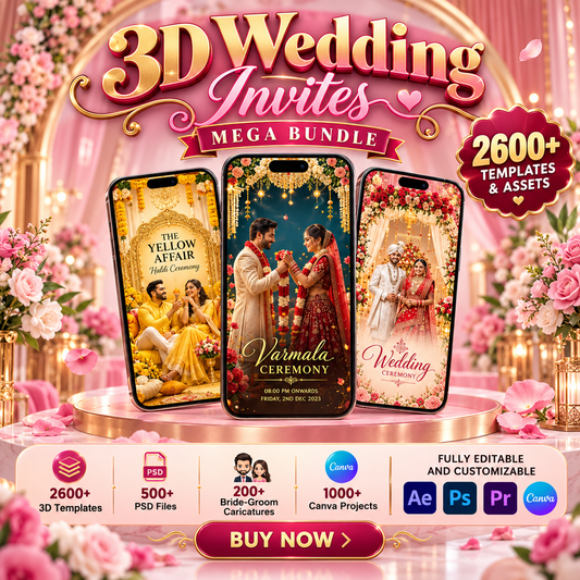 The Ultimate 3D Indian Wedding Invitation Mega Bundle (2026 Edition)