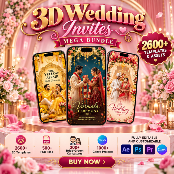 The Ultimate 3D Indian Wedding Invitation Mega Bundle (2026 Edition)