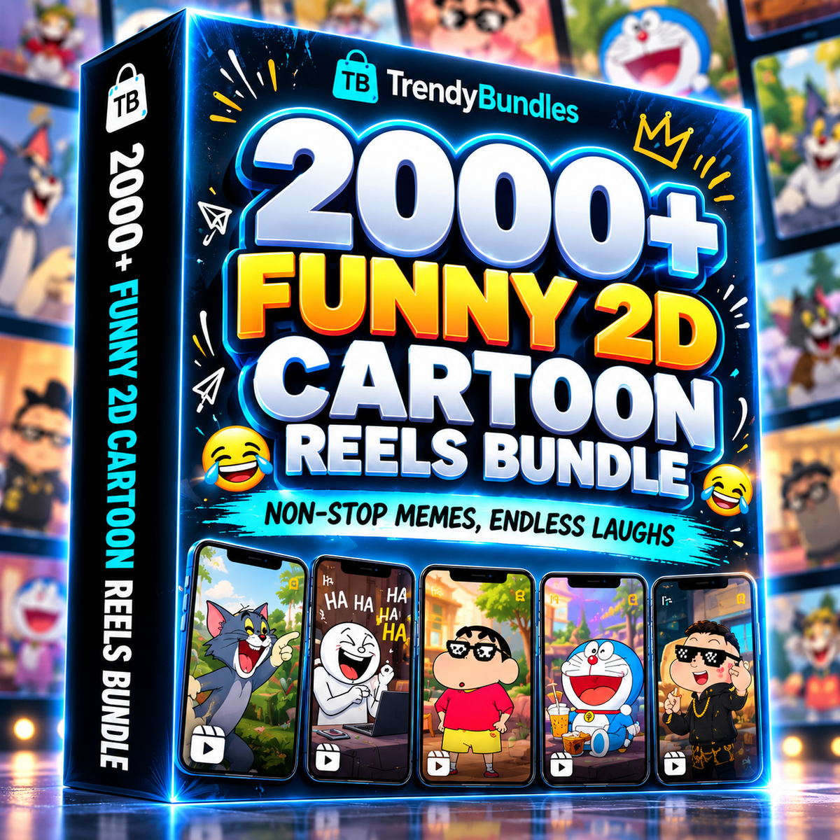 😂 2000+ Funny 2D Cartoon Reels Bundle