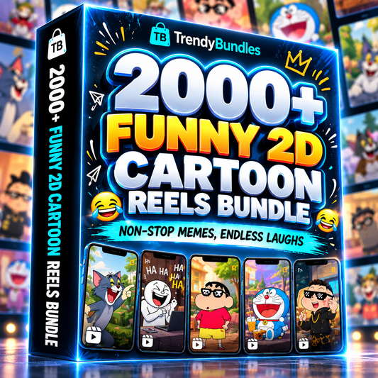 😂 2000+ Funny 2D Cartoon Reels Bundle