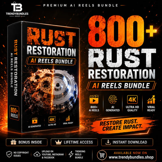 800+ Rust Restoration AI Reels Bundle | Viral Restoration Videos | 4K HD | Instant Download | Lifetime Access