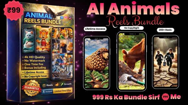 AI Animals Reels Bundle – 600+ Viral No-Copyright Reels (Lifetime Access)