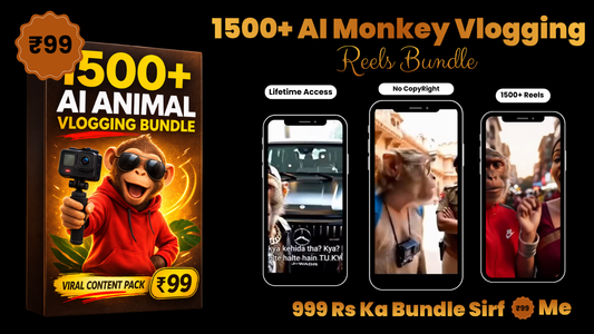1000+ AI Monkey Vlogging Reels Bundle – Viral Content Pack