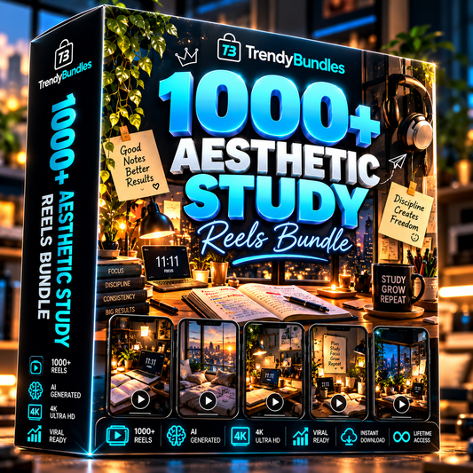 1000+ Aesthetic Study Reels Bundle