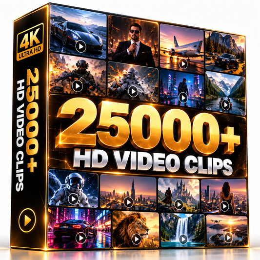 🎬 25000+ 4K HD Video Clips Bundle